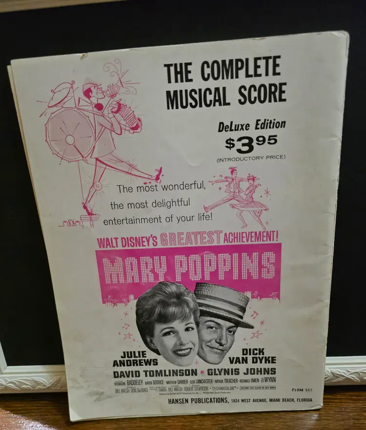 Vintage Walt Disney Mary Poppins Vocals Selection Music Book