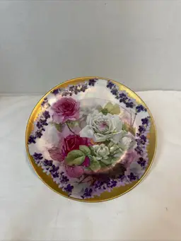 Vintage Hand Painted Floral Plate