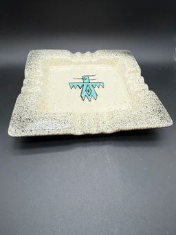 MCM Stoneware Ashtray South Dakota Thunderbird Bird