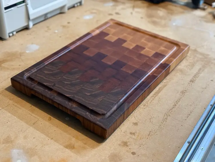 Ombré End Grain Cutting Board. Walnut, Sapele, Cherry, Maple