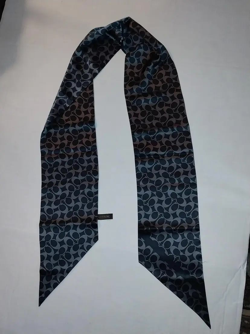 COACH Logo Silk Skinny Scarf