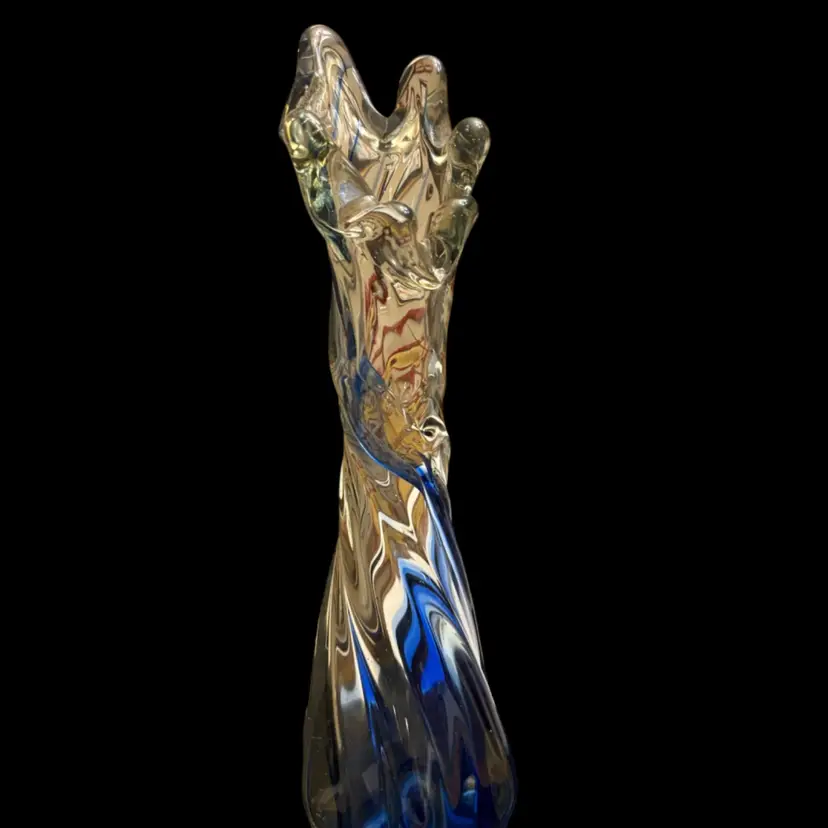 Art glass ‘twisted-splash’ vase -vintage1960’s-70’s-9 inches tall