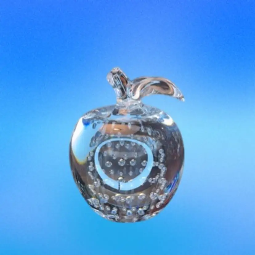 Art Glass Apple With Bellicante Bubbles