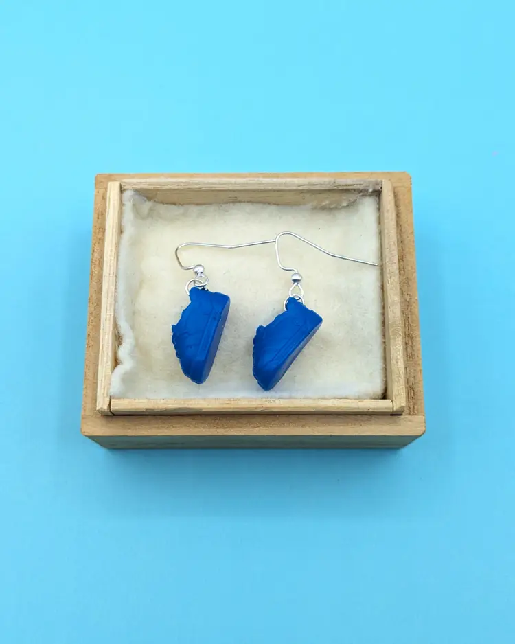 Funky Blue  Mini Barbie Sneaker Dangling Earrings