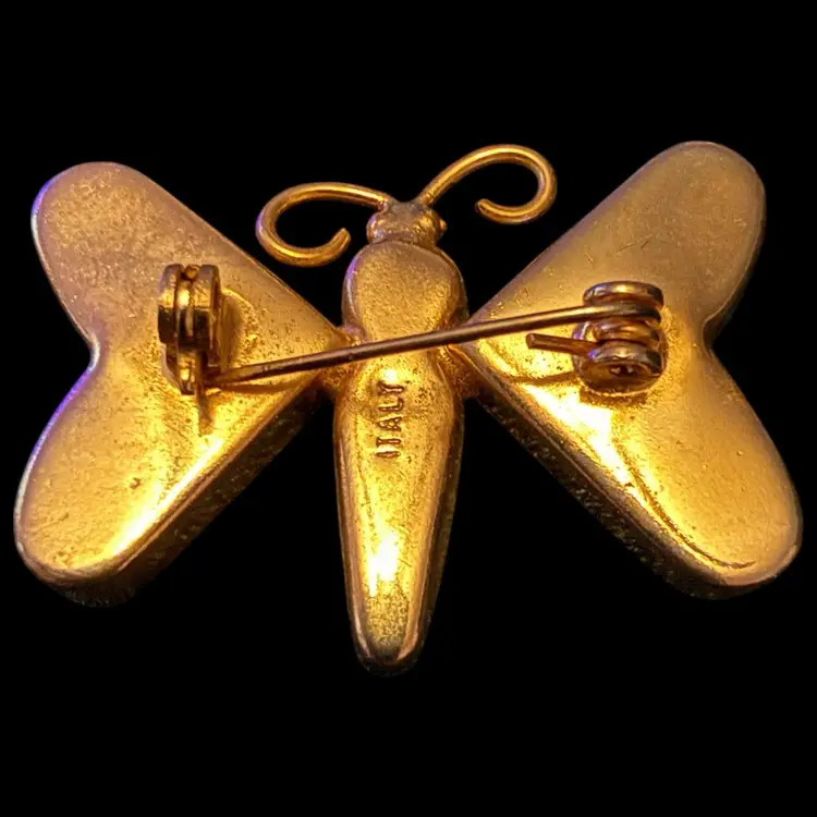 Micro Mosaic Butterfly Brooch 1.5”