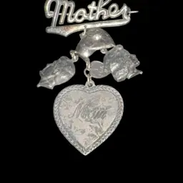 Vintage Mother Brooch With Charms