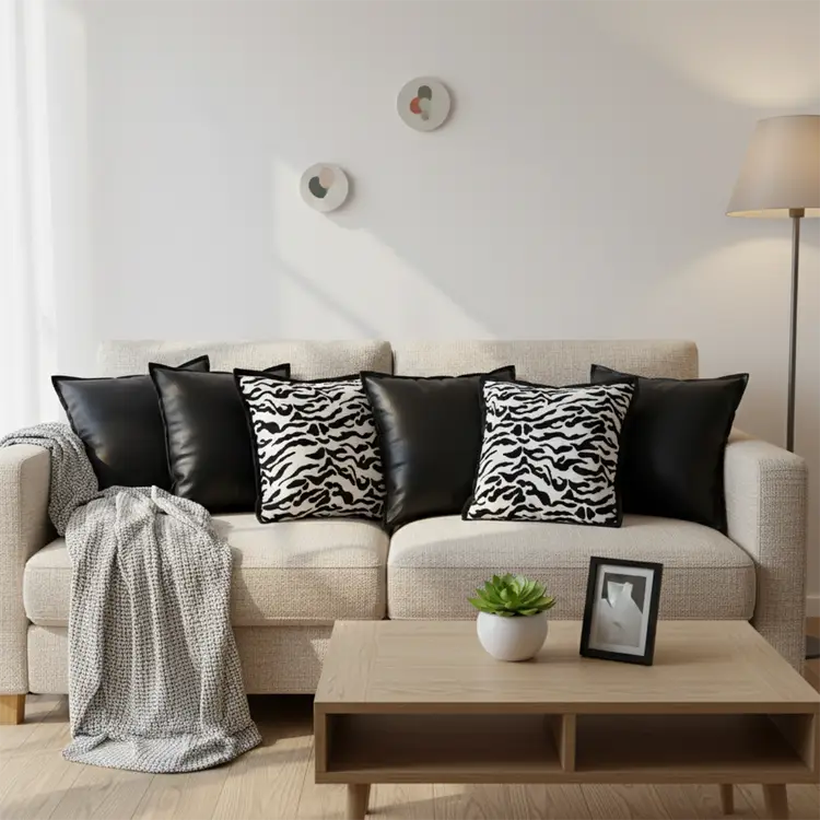 SOGA 6PC Modern Minimalist & Abstract Zebra Stripe Pillow Covers 45cm Decorative Set