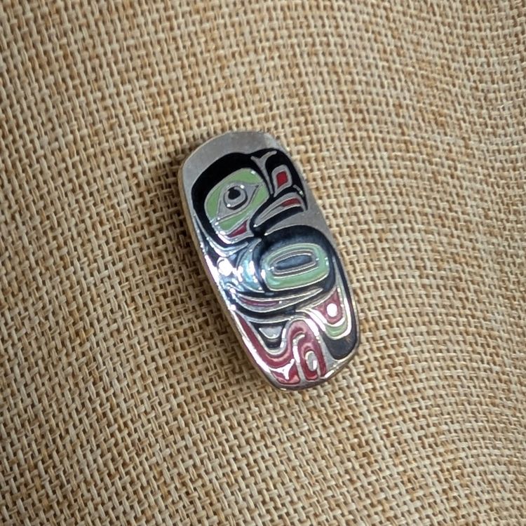 Greg Horner Enamel Eagle Bird Alaska Native Indigenous Art Brooch Pin