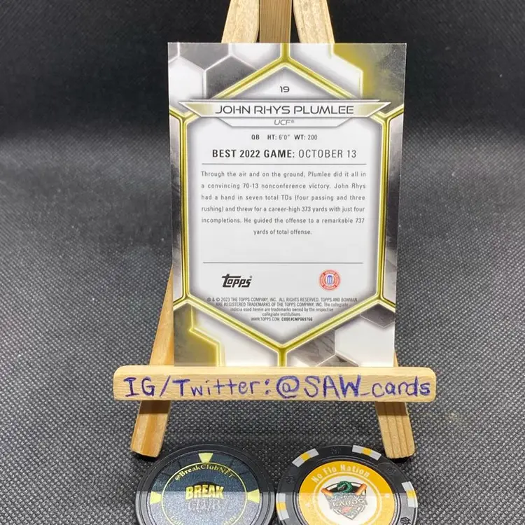John Rhys Plumlee 2023 Bowman’s Best U Red 10/10 UCF