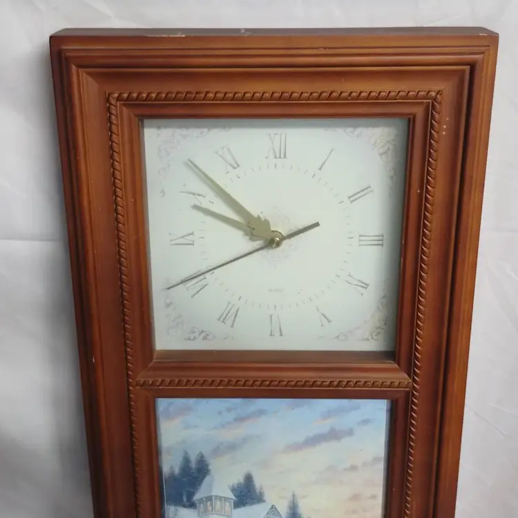 Bradford Exchange Thomas Kinkade Wall Clock Seasonal Tiles Interchangable Scenes