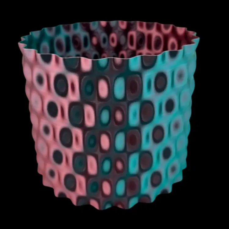 4 inch cover pot in Teal/Red🌅