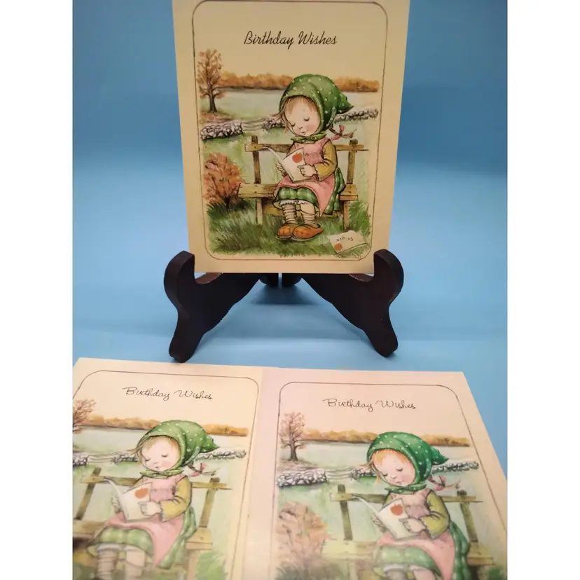 Vintage 'Birthday Wishes' Greeting Cards Set