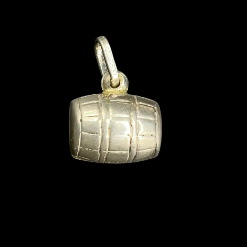 Beer Barrel / Keg Italy .925 Sterling Charm .5” X .5” 3D