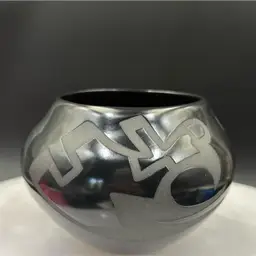 #01 1988 Black Wear Jar Pottery Made By George And Georgina Garrett In Arizona