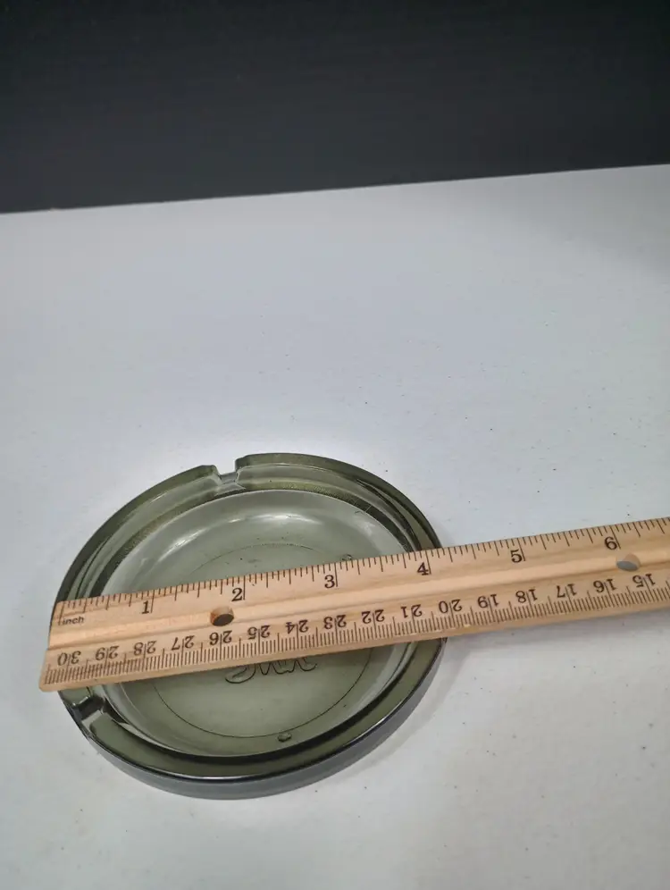 Vintage Holiday Inn Hotel Souvenir Smokey Glass Round Ashtray