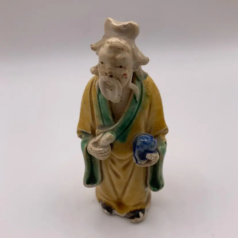 Antique Chinese Shiwan Mudman Figurine! 3 1/4” Tall!