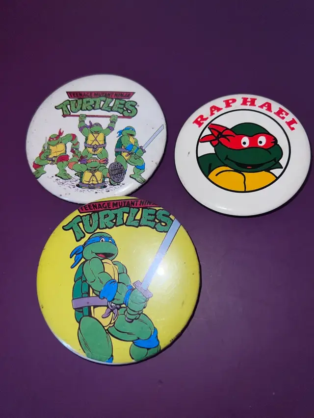 Set Of Three 1990’s Teenage Mutant Ninja Turtles Pins Pin Back