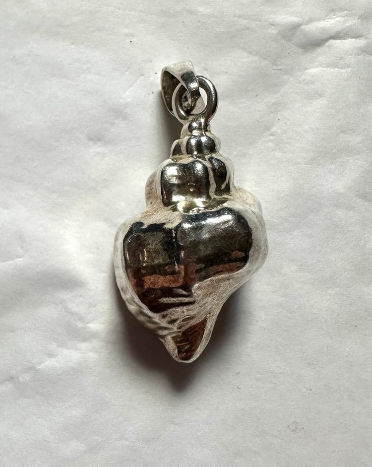 Mexico 925 Sterling Silver Conch Shell Pendant 1.5”
