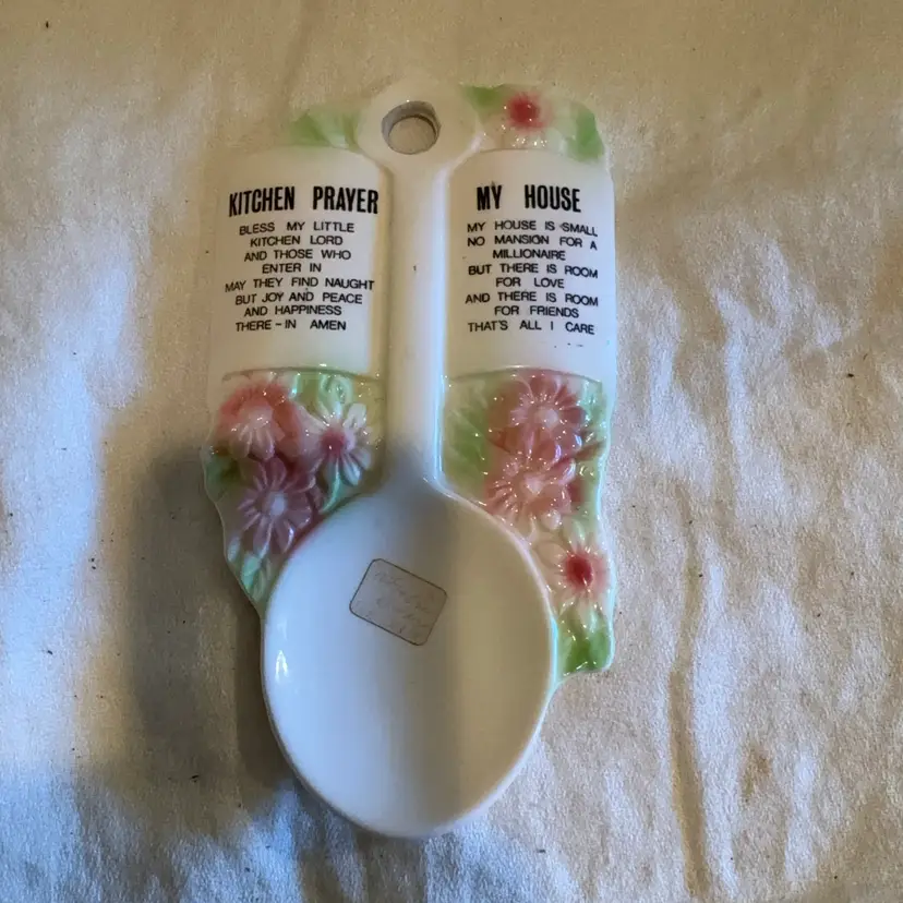 Ceramic Kitchen Prayer Spoon Rest.