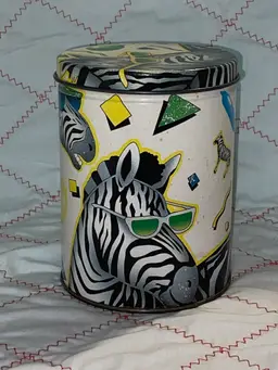 Vtg 90s Zebra Wearing Shades Tin 6’ HTF