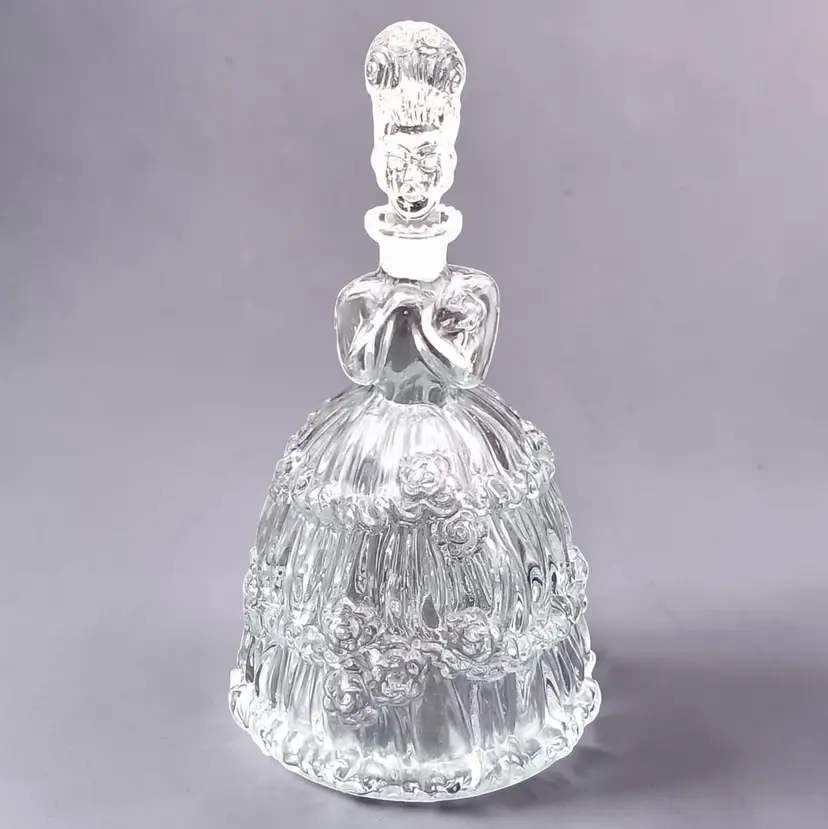 Crinoline Lady with High Roll Hair Liqueur Glass Decanter Bottle 8" Portugal