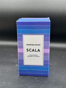 Jonathan Adler Scala Cocktail Shaker Blue and Purple Stripes 18.4 oz
