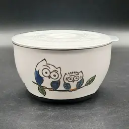 Yokohama Studio Handpainted Floral Small Bowl w/Plastic Vented Lid