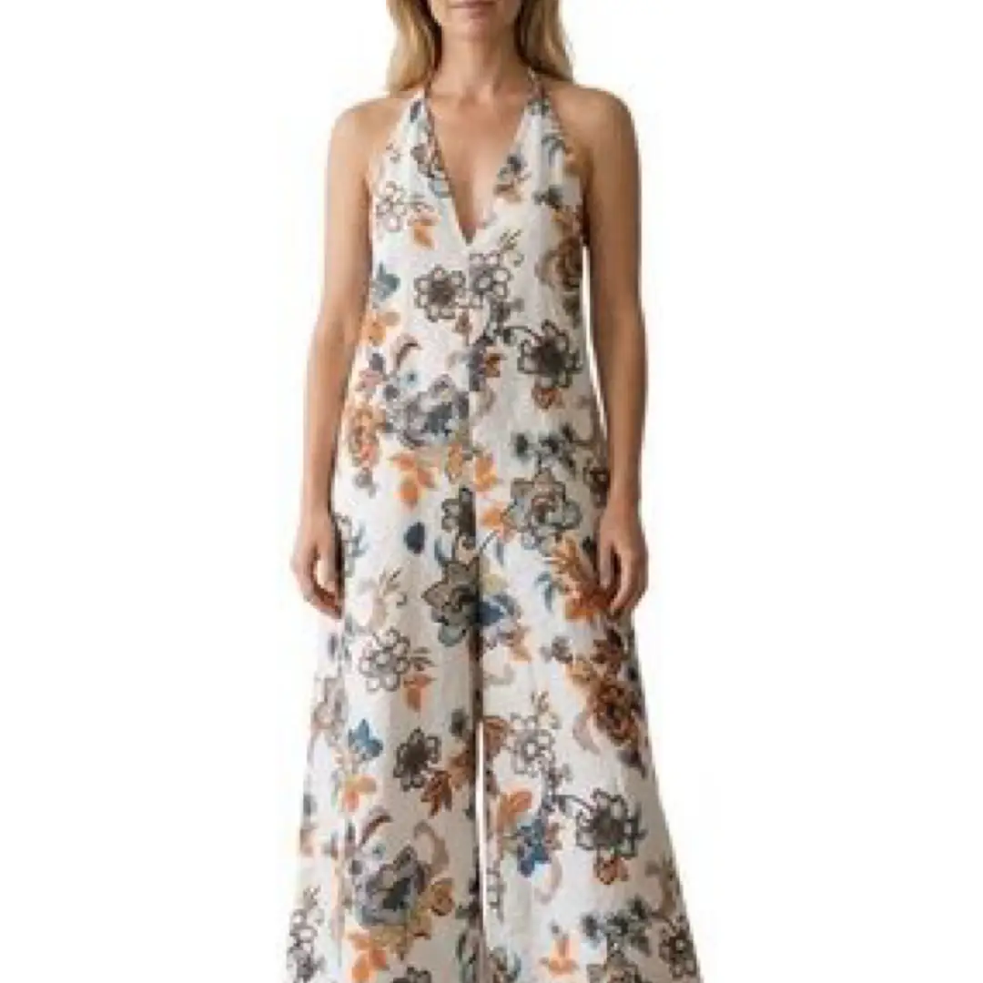 Joie White floral halter wide-leg jumpsuit