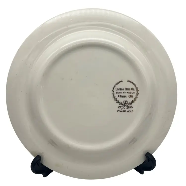 Vintage North Carolina Tar Heel Souvenir Plate Lifetime China Prairie Gold 10"