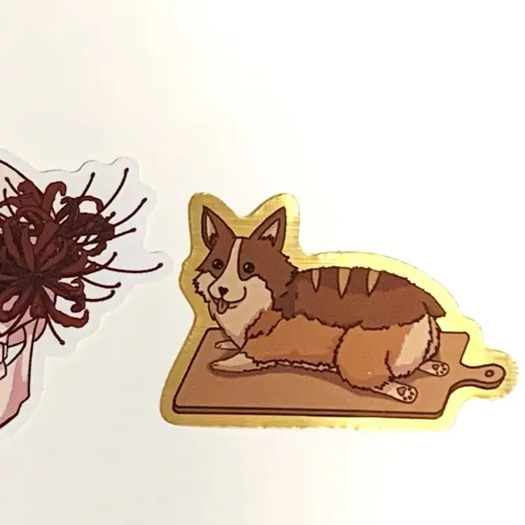 Corgi Bread Golden Brushed Vinyl Sticker