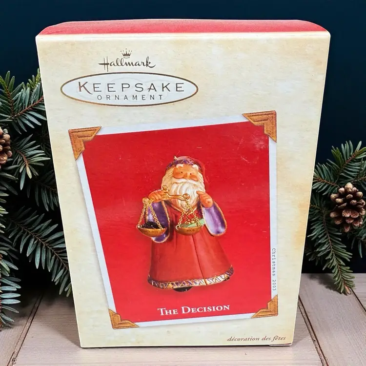 Hallmark Keepsake Ornament The Decision Santa Claus Scale Christmas 2003