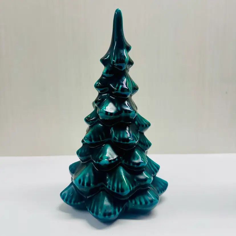 Vintage Ceramic Christmas Tree Green Glaze Hobbyist Piece