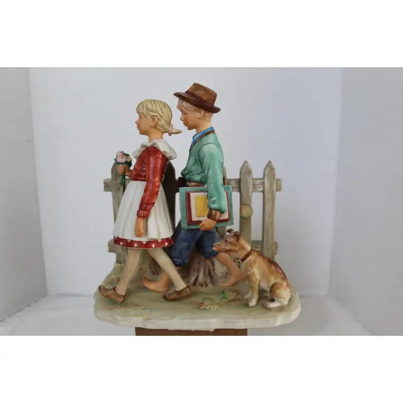 VTG 1ST EDITION GORHAM NORMAN ROCKWELL “FALL - A SCHOLARLY PACE" 8.5x8x4.3" 3lb