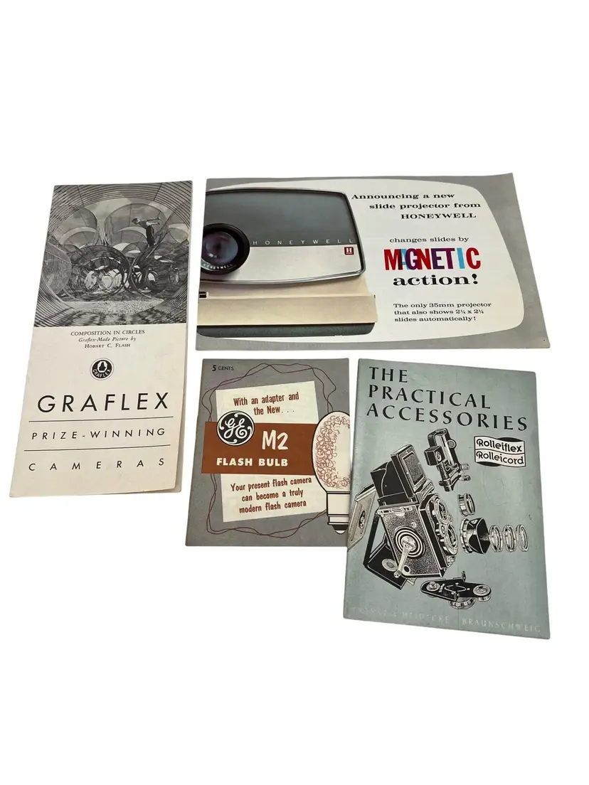 Vintage Photography Ephemera Catalogs Brochures Graflex Rolleiflex Honeywell GE