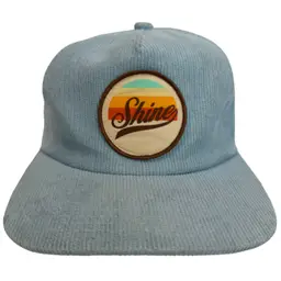 Original Shine Patch Light Blue Flat Brim Corduroy Snapback by Academy Fits