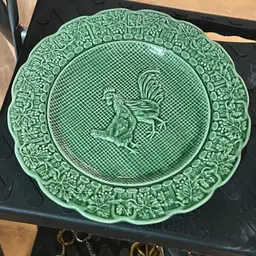 Majolica Easter Rooster Plate