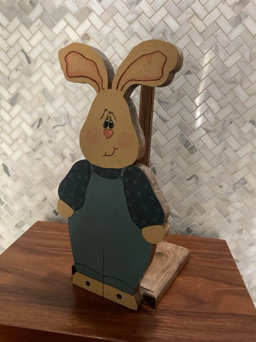 Wooden Bunny Paper Towel Holder
