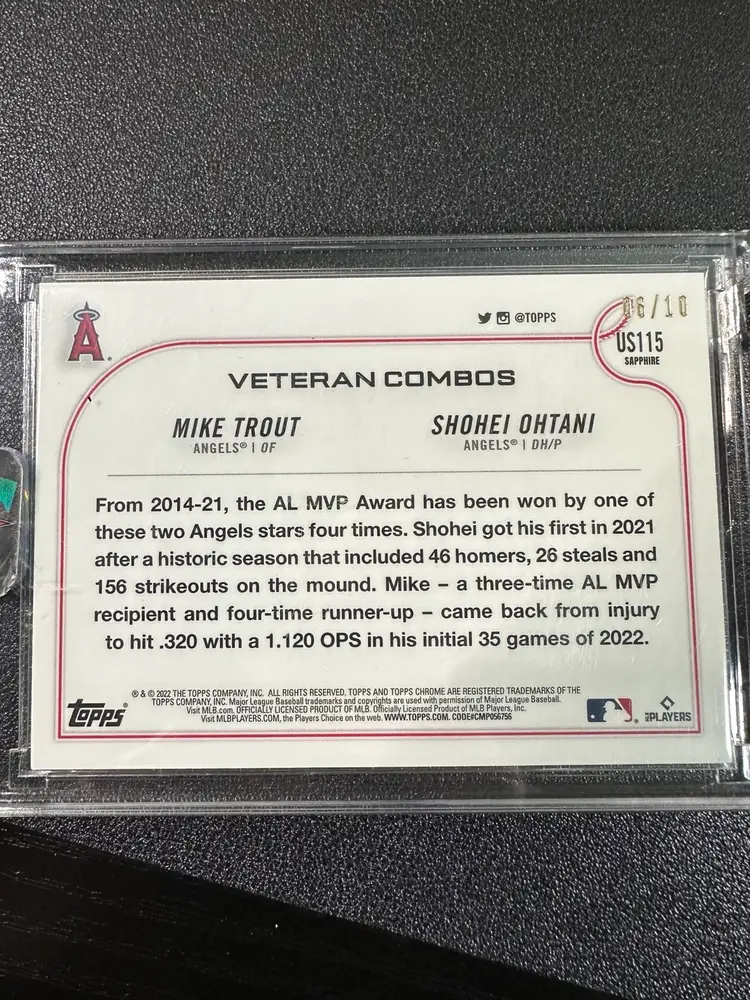 2022 Topps Sapphire MVP Caliber Purple /10