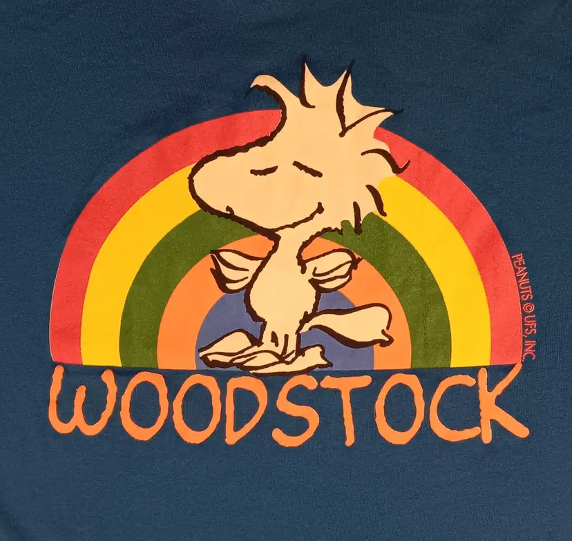 Vintage Woostock Rainbow Peanuts t-shirt Charlie Brown Snoopy Cartoon
