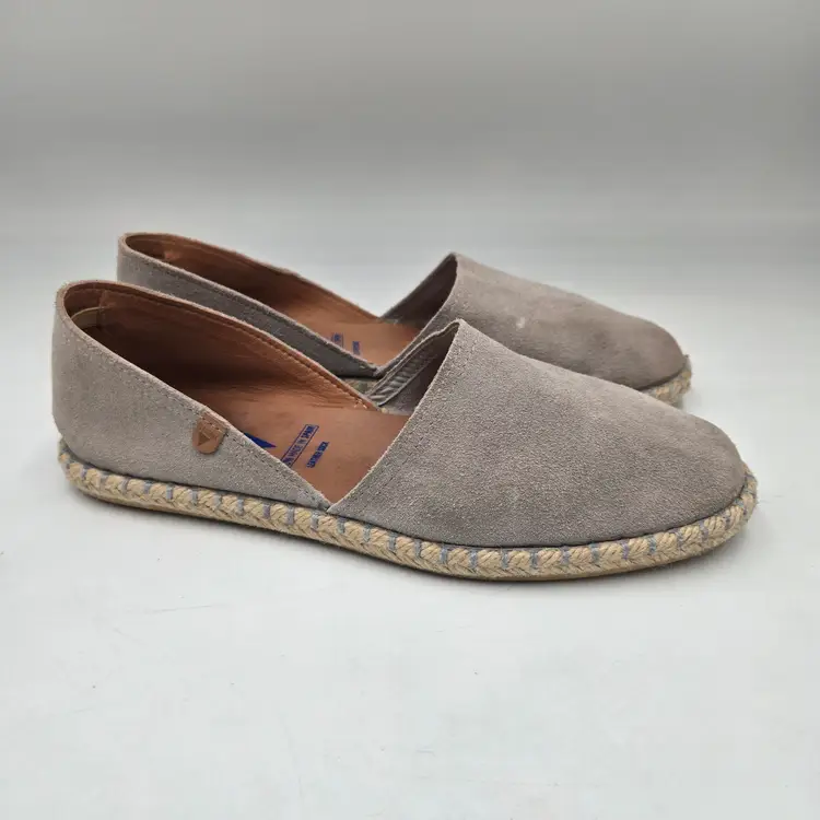 Verbenas Espadrilles Flats 9.5 Carmen Suede Shoe Khaki Beige Brown Slip On EU 40