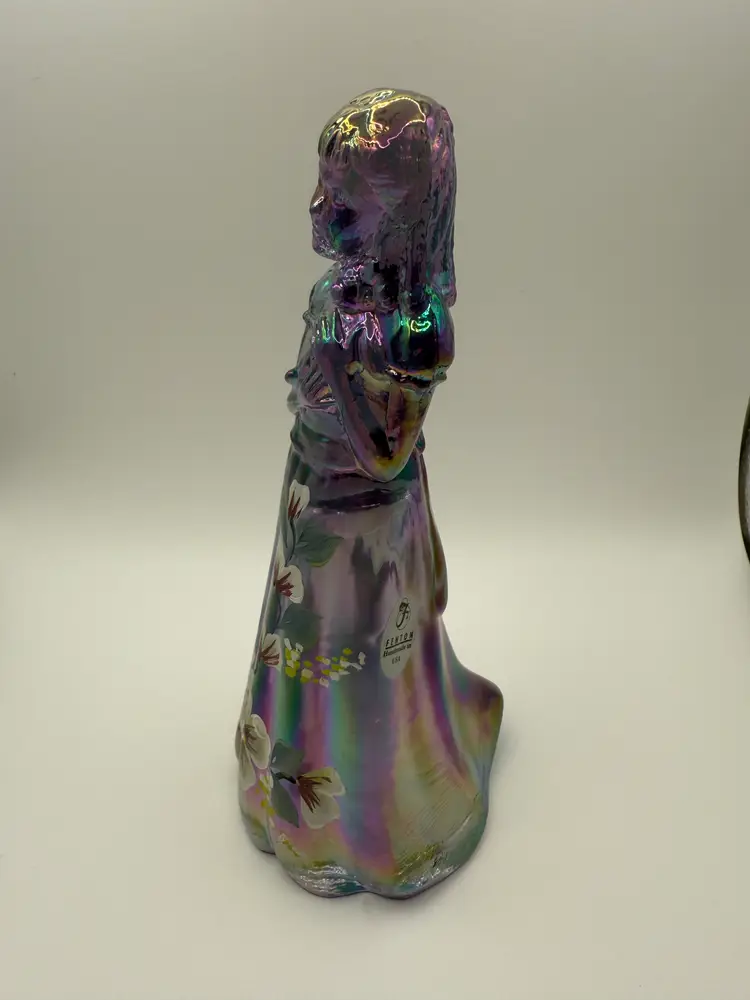 Vintage 1999 Fenton Carnival Glass Little Sister Doll Hand-painted Limited