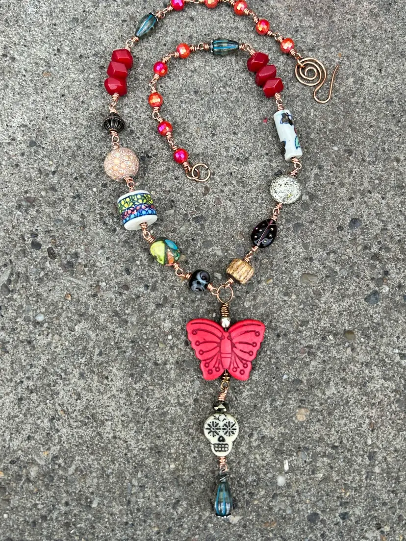 Metamorphosis- A OOAK Handmade Mixed Media Necklace By Me