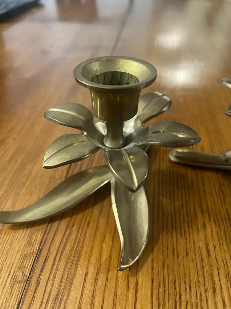 Vintage Brass Floral Design Candle Holders
3.5” Tall