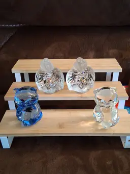 Lot of 4 Vintage FENTON GLASS Figurines / Paperweights, Angels & Bears