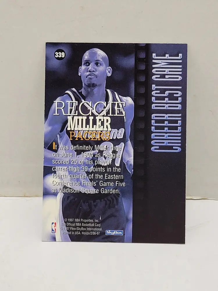Reggie Miller 1996-96 NBA Hoops Career Best Game #339 Indiana Pacers￼