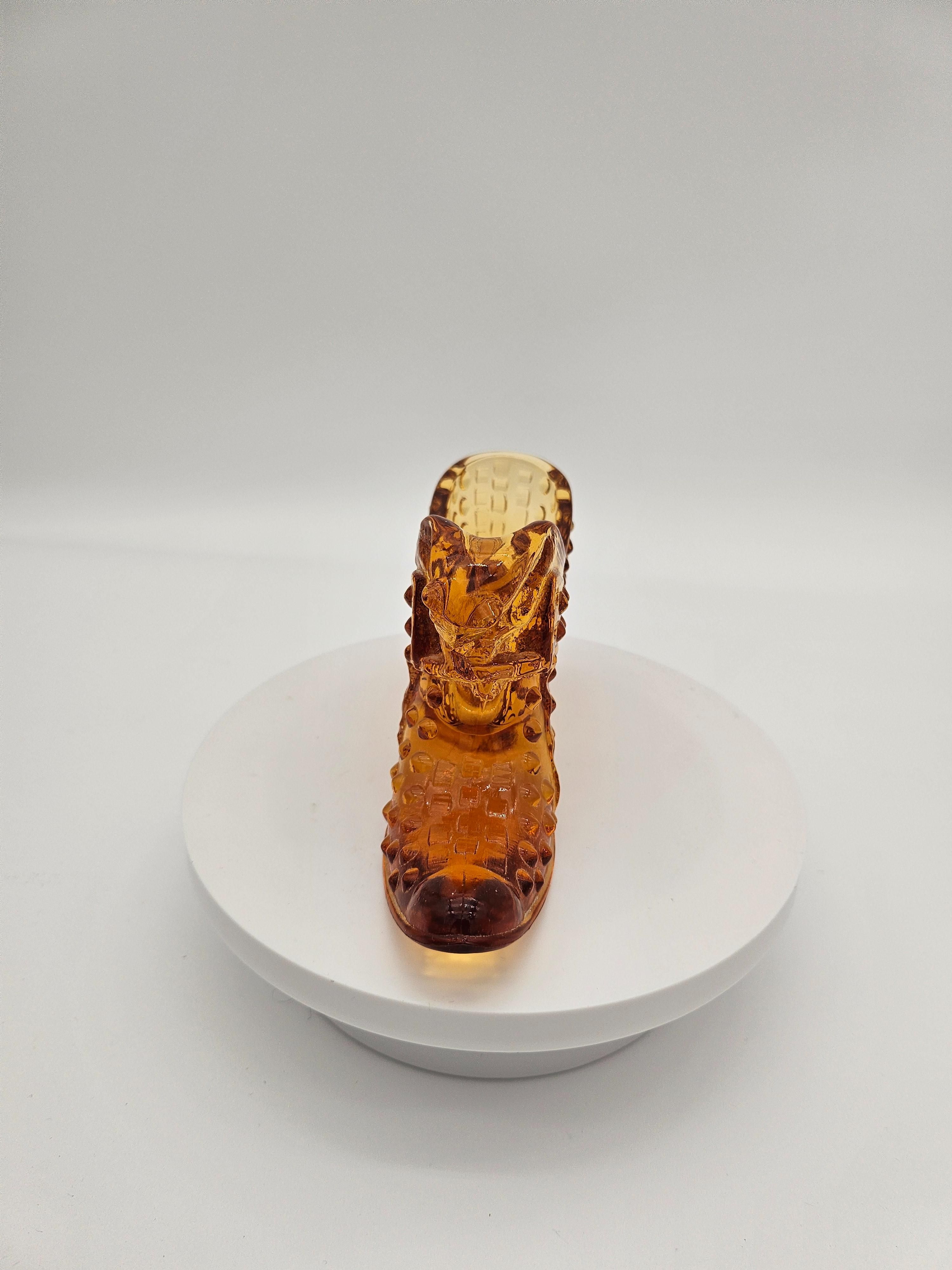 1950代製 FENTON フェントン キャットシューズ 靴 ホブネイル Vintage FENTON BLUE Hobnail Glass Shoe With Cats Head