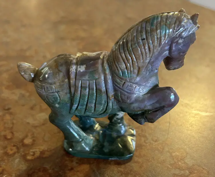 VTG Oriental Jade Horse Chinese or Japanese May be War Horse or part of Chess Set