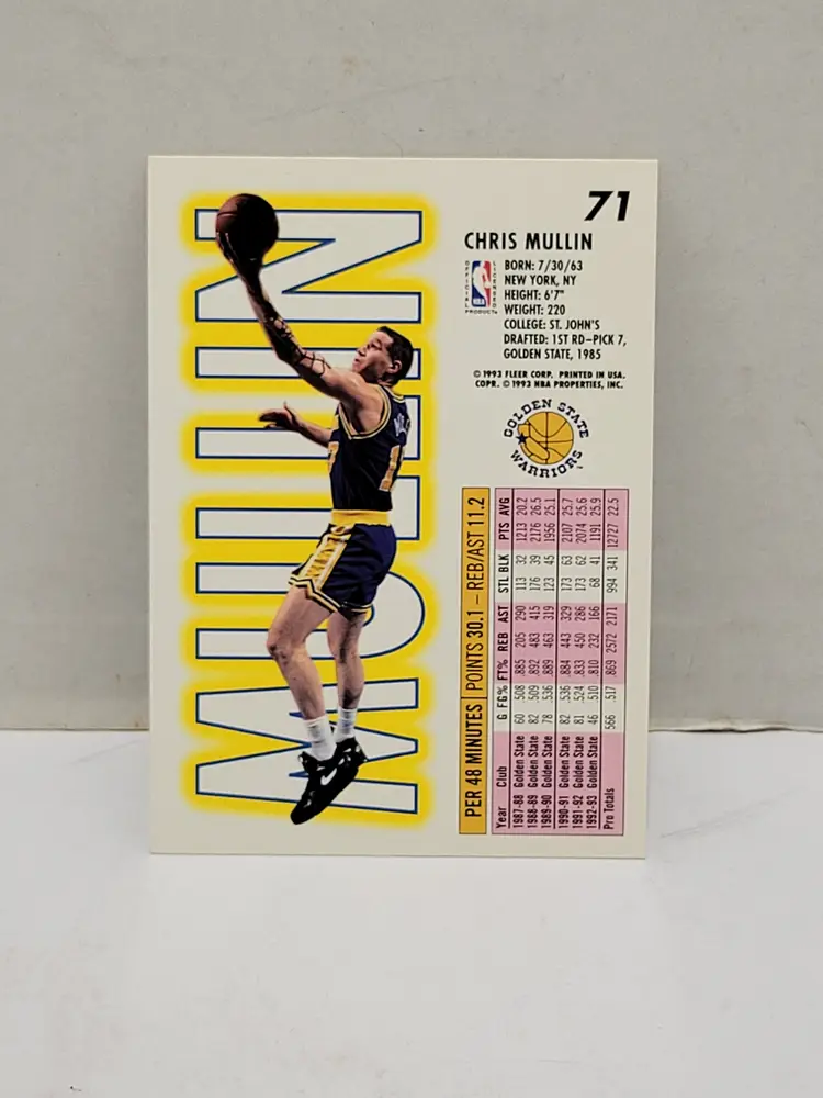 1993-94 Fleer Chris Mullin Card - Golden State Warriors