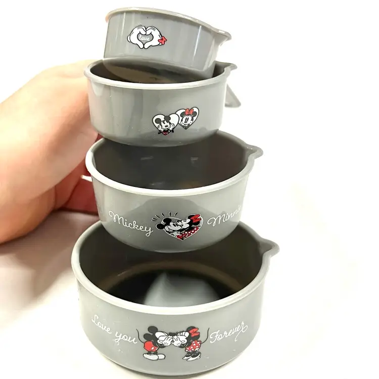 Disney Mickey and Minnie Mouse Measuring Cups Adorable Love Themed 1/8-1/2 Cup