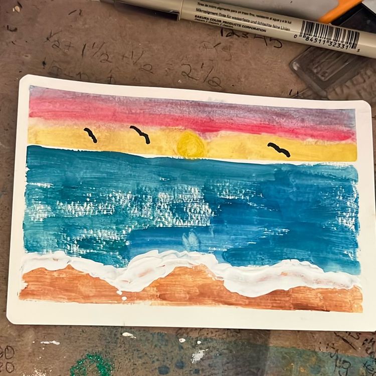Let’s Go To The Beach-watercolor Made By Me